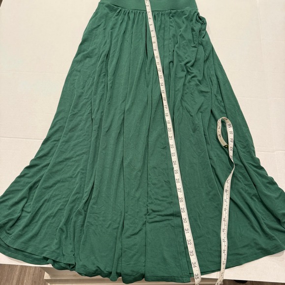 Boden Green Pleated Maxi Skirt Elastic Waist Midi Skirt Women's Size 6 boho - Picture 3 of 7
